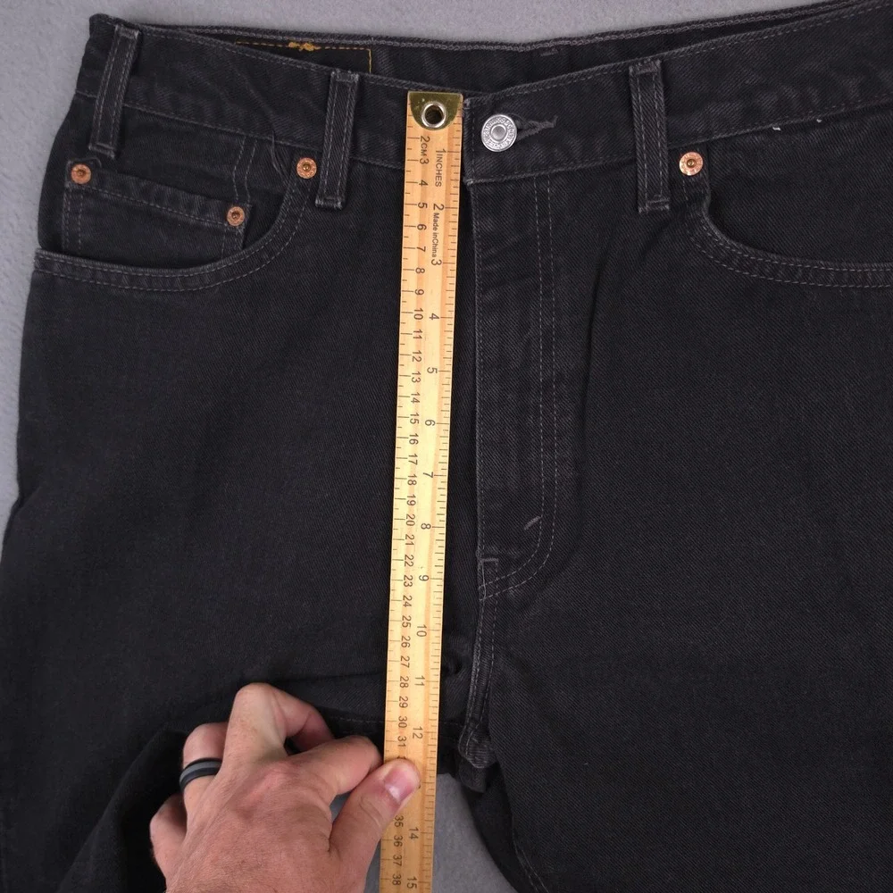 Levis 550 Jeans Relaxed Fit Black 36x32 Cotton Tapered Leg Vintage 90s Style